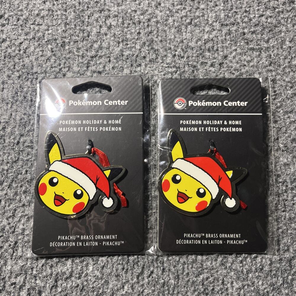 Pikachu Christmas Ornaments (2) Pokemon Center Exclusive 2020 Holiday Decor